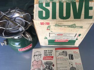 Vintage 1973 Coleman Sportster Camp Cook Stove Model 502 - 700 Outdoor Camping