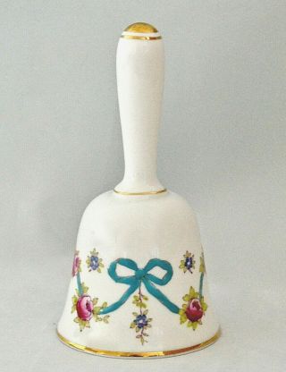 Crown Staffordshire Porcelain Hand Painted Bell Vintage C.  1930 