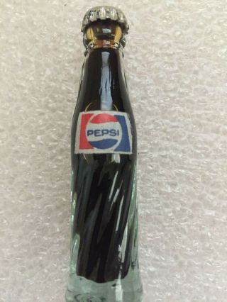Vintage Pepsi Cola Miniature Mini Glass Bottle With Liquid Inside