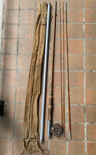 Antique Windsor Bamboo Fly Fishing Rod & Reel Vintage 3