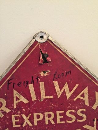 Antique/Vintage Railway Express Agency Sign - Metal Edge Cardboard Double Sided 3