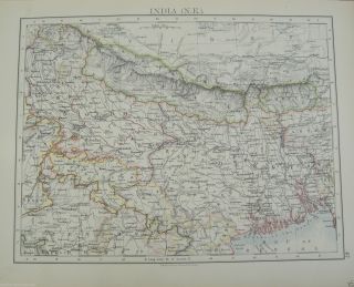 Antique 1895 Map Of India North East By W Ak Johnston