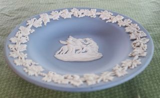 Vintage Wedgewood Blue Jasperware Muses & Pegasus Small Trinket Plate Dish
