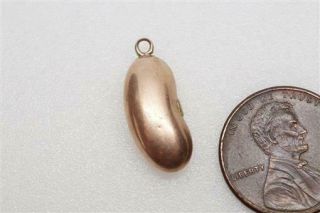 Cute Little Antique English 9k Gold Lucky Kidney Bean Charm C1900
