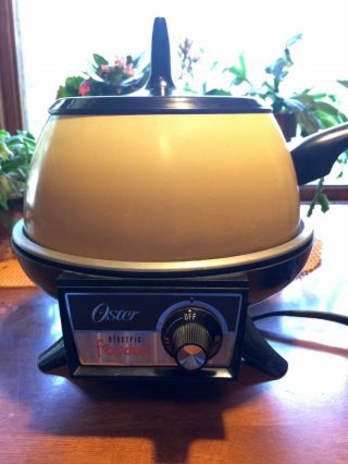 Vintage Oster Electric Fondue Harvest Gold,  Made In Usa.