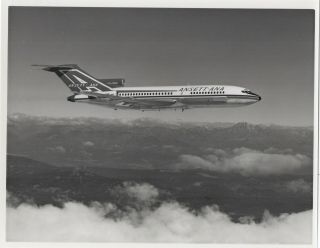 Large Vintage Photo - Ansett - Ana Boeing 727 Vh - Rme In - Flight