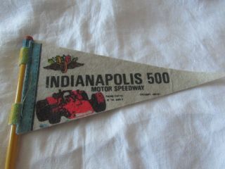 Vintage Indianapolis 500 Motor Speedway Large Pencil Pennant Race Cars Souvenir