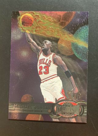 Michael Jordan Chicago Bulls 1997 - 98 Fleer Skybox Metal Universe Card 23