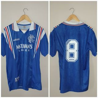 Glasgow Rangers Retro Football Shirt 1996/97 Vintage 8 Gascoigne L
