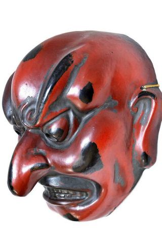 Japanese Traditional Bugaku Mask Batou (抜頭) Demon Noh Kabuki Kagura Samurai