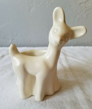 Small Vintage Matte White Haeger Art Pottery Deer Planter