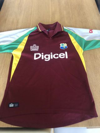 West Indies Cricket Admiral Digicel Burgundy Shirt Jersey Vintage Mens Medium