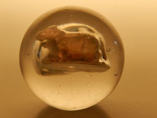 Vintage German Handmade Sulphide Marble 1 - 5/8 " Dog