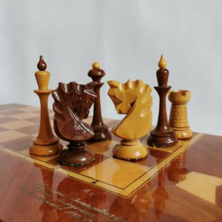 Wooden Chess Set Soviet Russian Vintage Chess Ussr Antique
