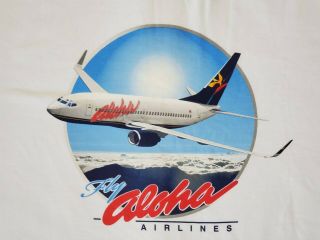 Official Aloha Airlines " Fly Aloha " Campaign T - Shirt Size Large