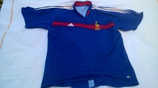 Mens Vintage France Football Club Home Shirt Size L Adidas Short Sleeved