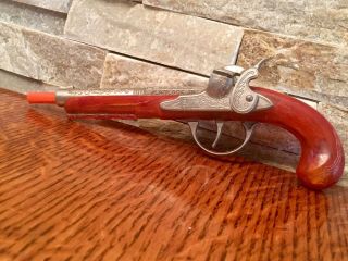 Vintage Hubley Early American Flintlock Jr.  Toy Cap Pistol Gun Bakelite Handle