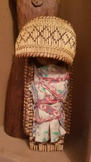 Antique Cradleboard And Doll Native American Indian