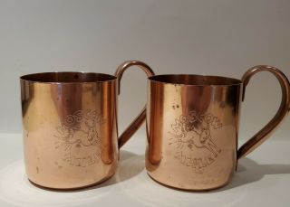 Vintage Copper Moscow Mule Mugs By American Metalcraft & Cock N Bull Mid Century