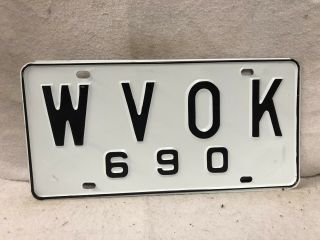 Vintage W V O K Radio Booster License Plate (alabama)