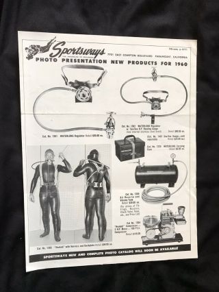 C.  1960 Sportsways Diving Scuba Equipment Brochure