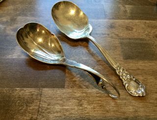Antique Sterling Silver Serving Spoon Denmark Acorn Hallmarks