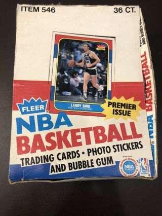 1986 - 87 Fleer Basketball Empty Wax Pack Box