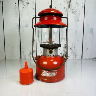 Vintage Coleman Lantern Model 200 1968 Whit The Sunshine Red Globe