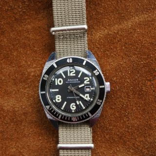Anker Oversize Military Vintage Diver Watch Umf - Ruhla Ddr 1970er
