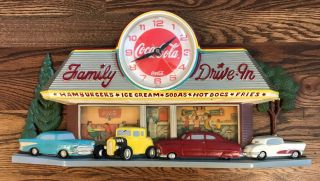 Vintage Coca Cola Clock Family Drive In