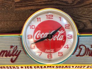 Vintage Coca Cola Clock Family Drive In 2