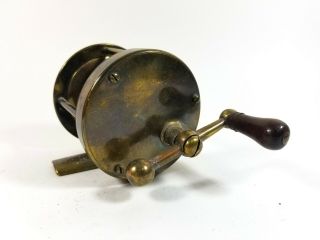 Unmarked Antique Brass Ball Handle Fishing Reel 1880s