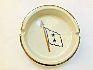 Vintage Ashtray With Command Flag For A Navy Rear Admiral 2 Stars Collectible