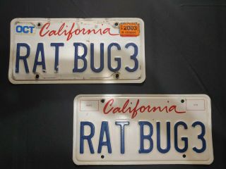 California Vanity License Plate Pair - Rat Bugs - Vw Volkswagen Rat Rod