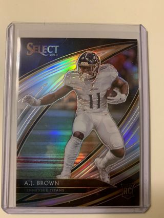 A.  J.  Brown 2019 Select Field Level Silver Prizm Rookie Card Rc Titans