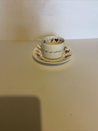 Royal Kendal Vintage Fortune Telling Tea Cup With Saucer