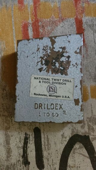 National Standard Drildex Machinist Metal Box Drill Set Vintage 1 To 60