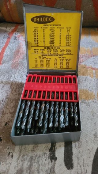 National Standard Drildex Machinist Metal Box Drill Set Vintage 1 To 60 3
