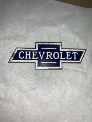 Vintage Chevy Porcelain Enamel Radiator Badge Emblem 1920 - 30 