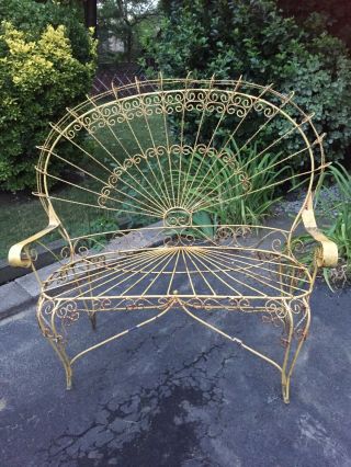 Antique Wrought Iron Peacock Sofa