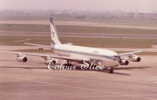 Iran Air Boeing 707 - 386c Ep - Irn,  Heathrow 6.  77,  Colour Slide,  Aviation Aircraft