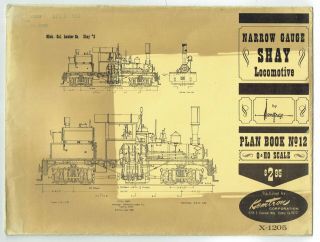 Kemtron Narrow Gauge Shay Locomotive Plan Book No.  12,  X - 1205,  16 Pages