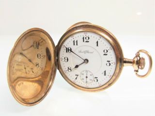 Antique 1911 South Bend Pocket Watch 16s Hc Pw & Ls 17j Grade 212 Adj Star Case