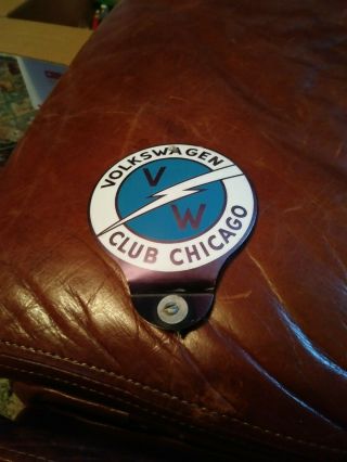 Vintage Volkswagon Club Chicago License Plate Topper