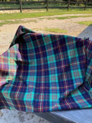 Vintage 100 Wool Stadium/picnic Blanket 54 X 63 Plus 6 " S Tartan Abtuc