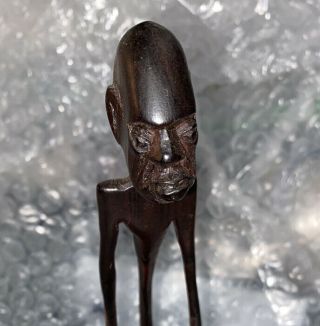 Vintage African Hand Carved Wooden Statue Man Sitting