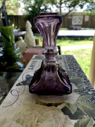 Vintage Amethyst Purple Glass Perfume Bottle 40 