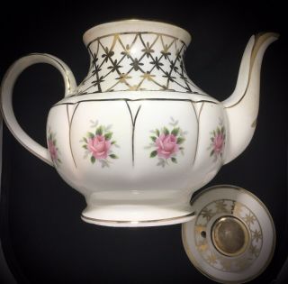 Vintage Arthur Wood & Son Staffordshire England Chintz Flowers Teapot 5411