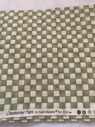 1.  5 Yds Vintage Cottton Fabric " Checkered Past " By Kathi Walters (374)