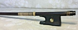 Vintage Round Shafted Violin Bow Unknown Maker & Country Of Origination
